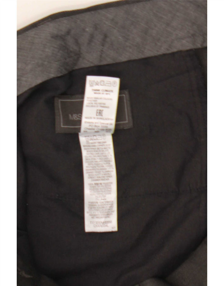 Мужские повседневные брюки стандартного кроя Marks & Spencer W38 L33, серый полиэстер