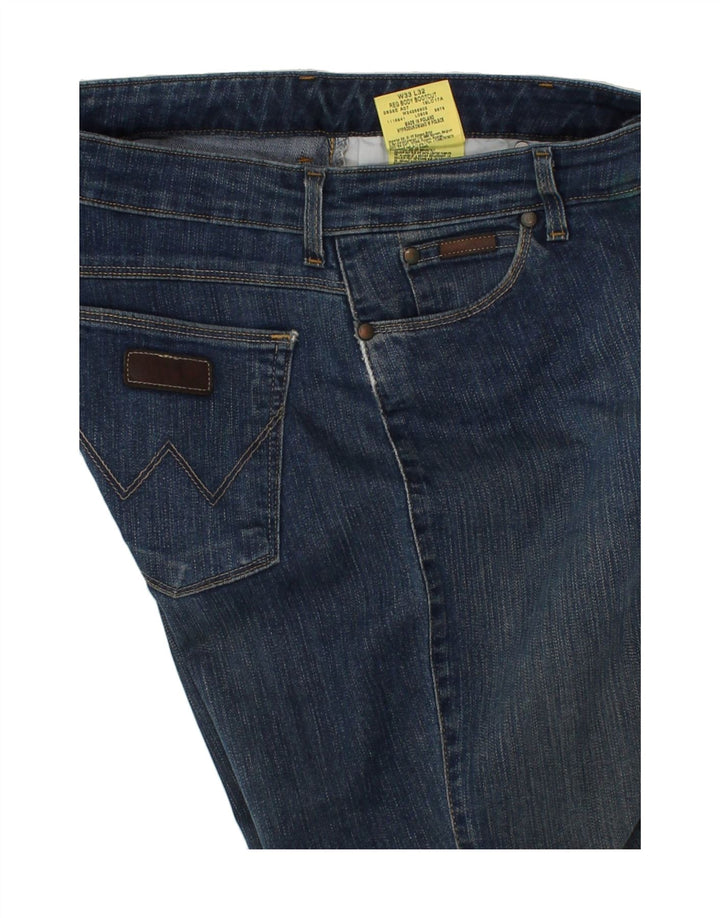 WRANGLER Womens Bootcut Jeans W33 L29 Navy Blue Cotton | Vintage Wrangler | Thrift | Second-Hand Wrangler | Used Clothing | Messina Hembry 