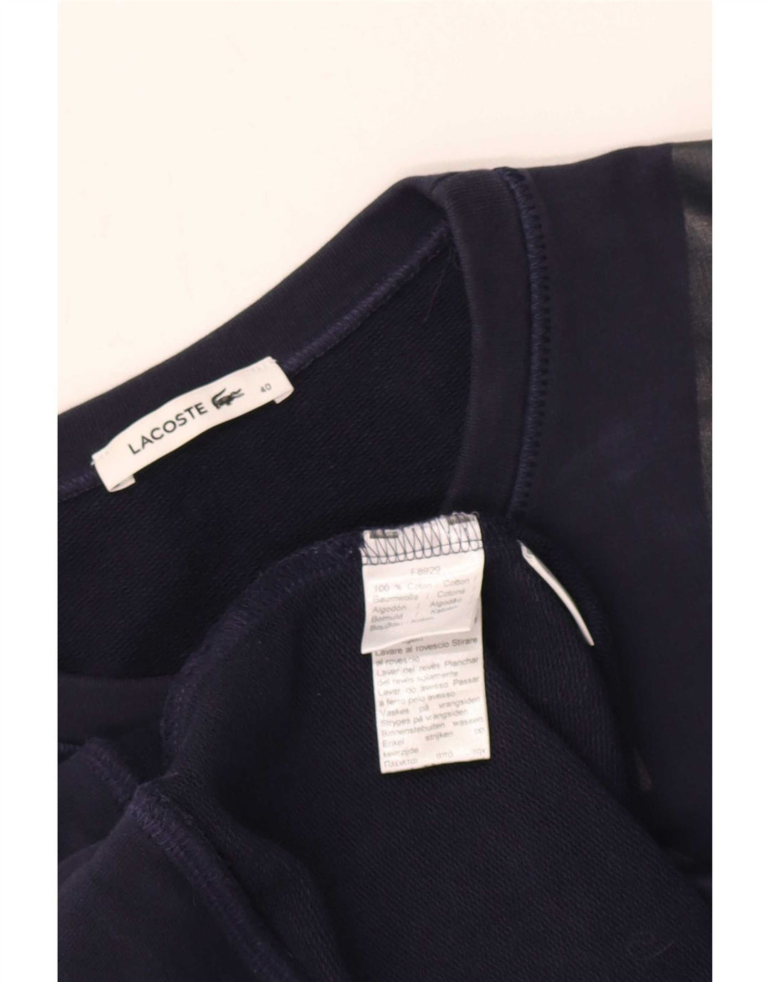 Женский свитшот с рисунком Lacoste, размер 40, средний, темно-синий, хлопок