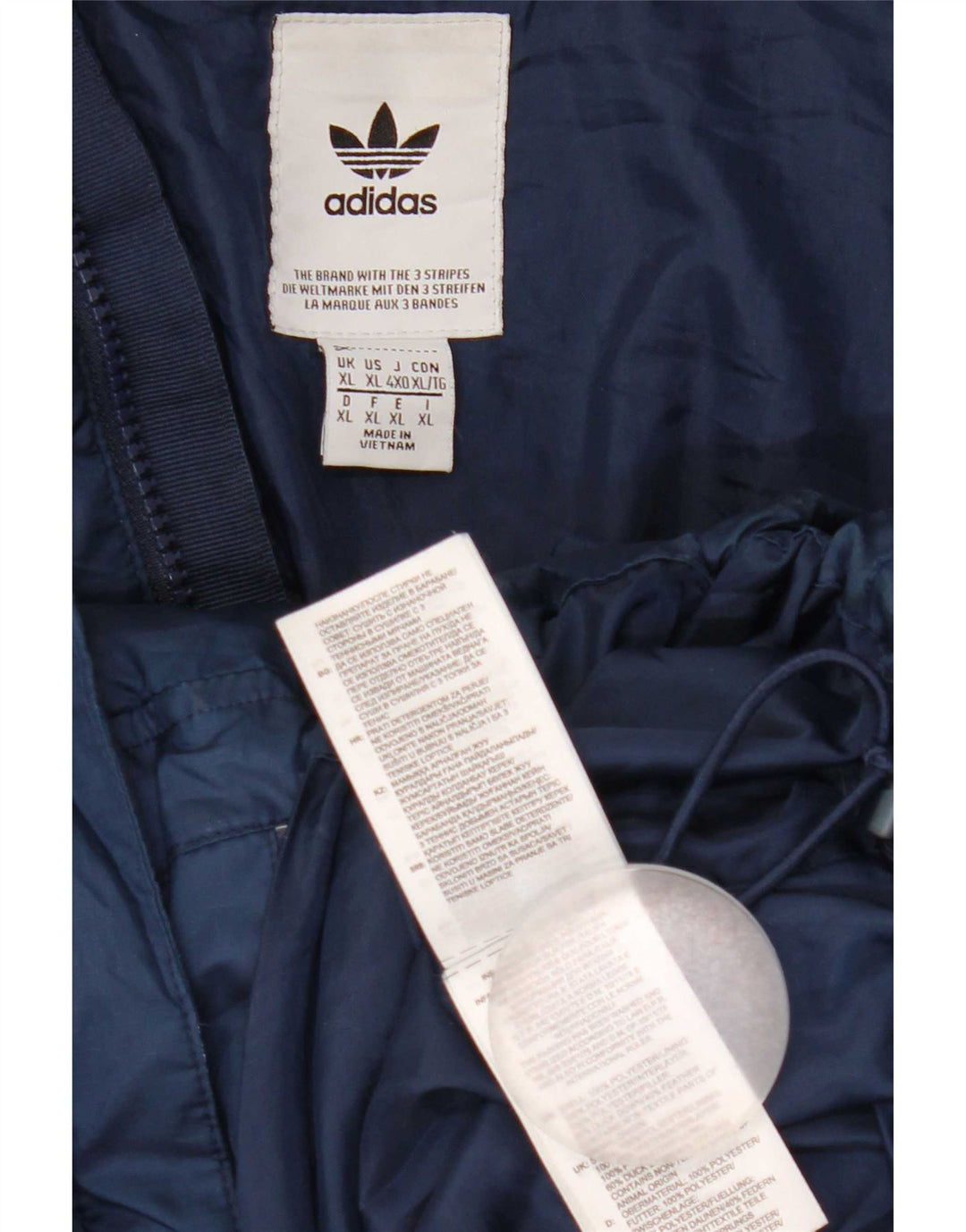 Мужская утепленная куртка Adidas UK 42 XL Темно-синий полиэстер