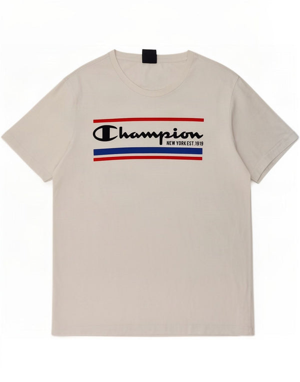 Мужская футболка с рисунком Champion, большая белая