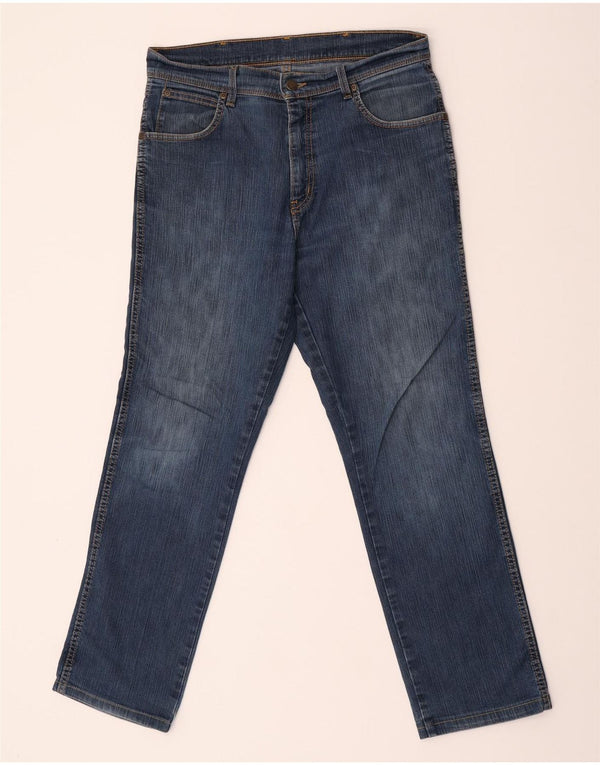 Мужские прямые джинсы Wrangler стандартного кроя W33 L29, синие, хлопок