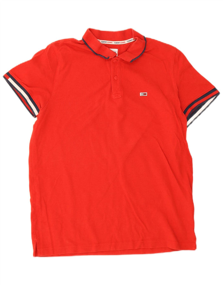 Мужская рубашка-поло Tommy Hilfiger, большая красная хлопковая