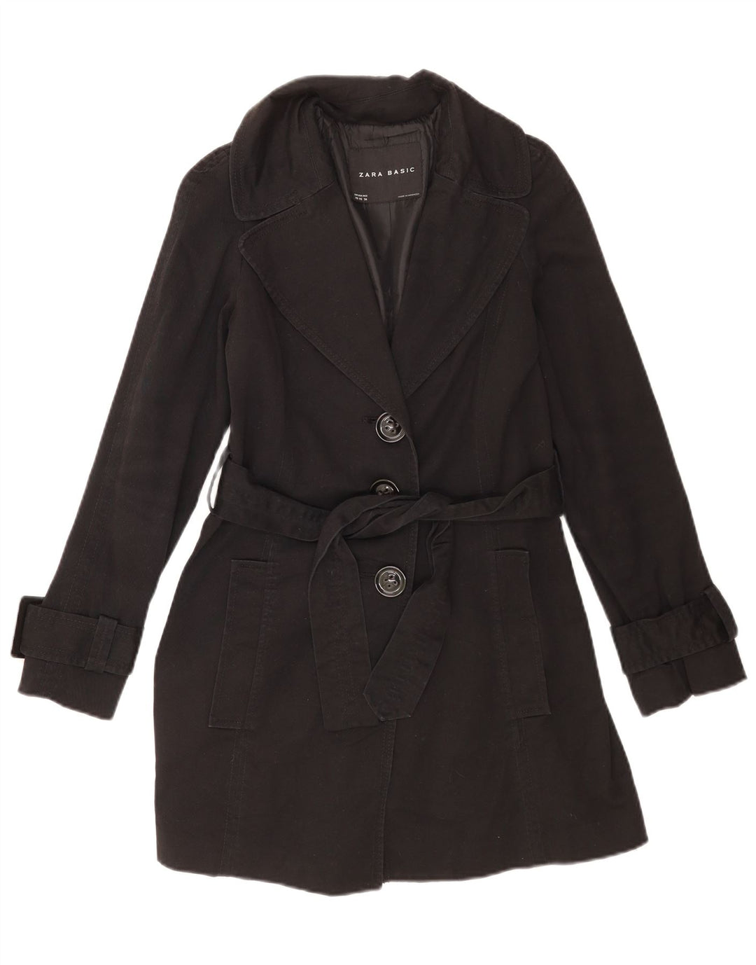 Женское пальто Zara UK 6 XS, черный хлопок