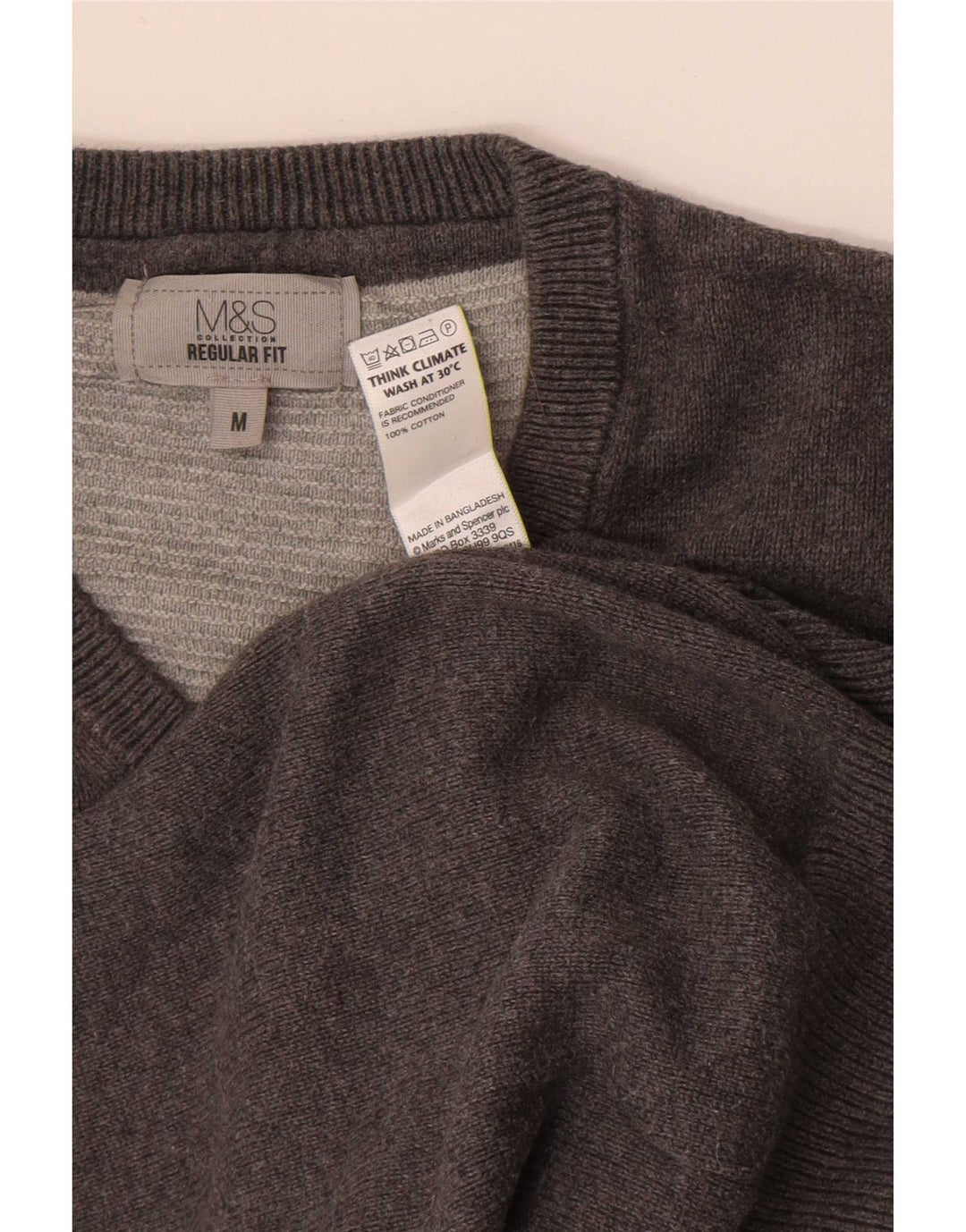 Мужская майка стандартного кроя Mark & Spencer, хлопковая майка среднего серого цвета