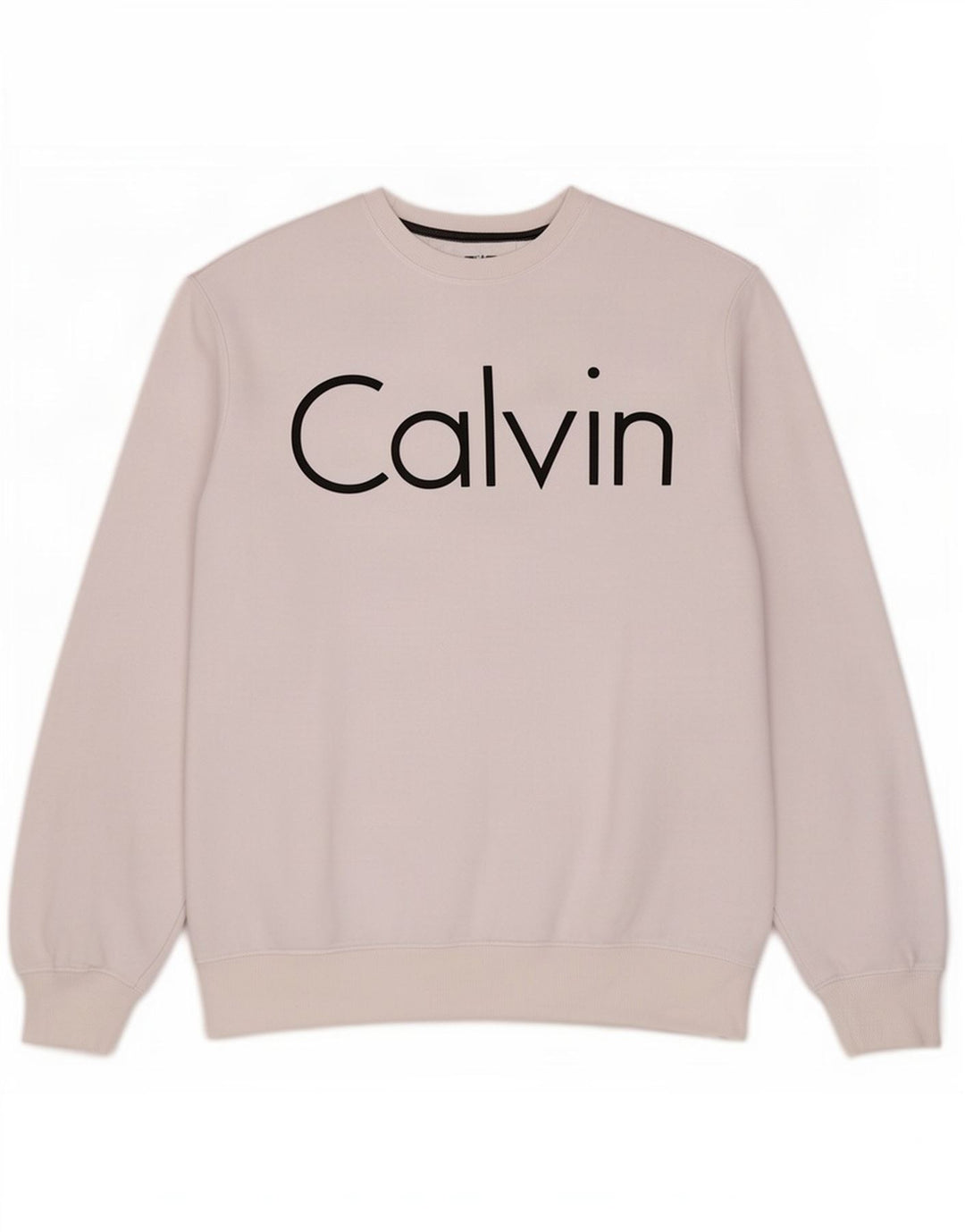 Мужской свитшот с рисунком Calvin Klein, хлопковый джемпер среднего размера, белый цвет