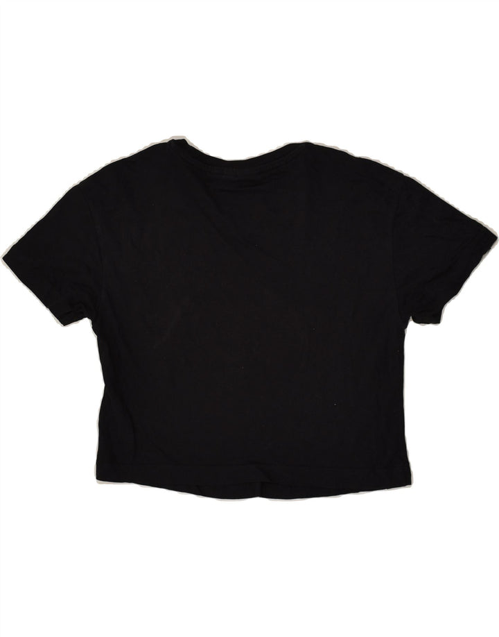 ADIDAS Womens Oversized Crop Graphic T-Shirt Top UK 6 XS Black Cotton | Vintage Adidas | Thrift | Second-Hand Adidas | Used Clothing | Messina Hembry 