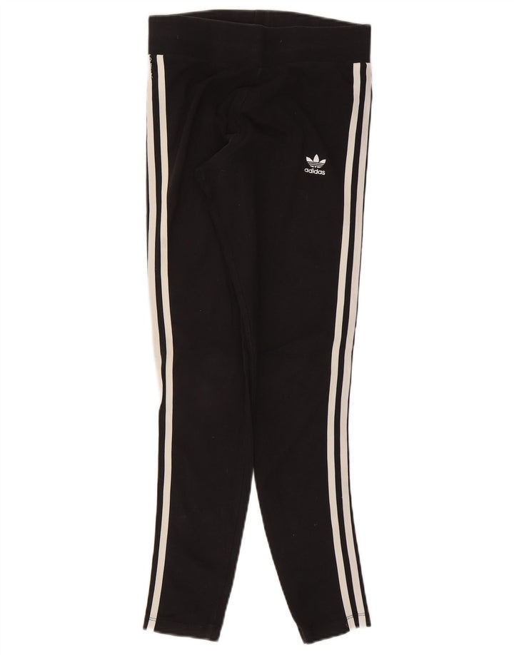 Женские леггинсы Adidas UK 10, маленькие черные хлопковые