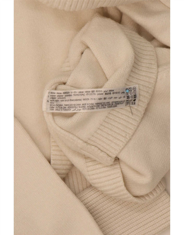 Женский укороченный свободный джемпер с высоким воротником Zara UK 10, маленький белый