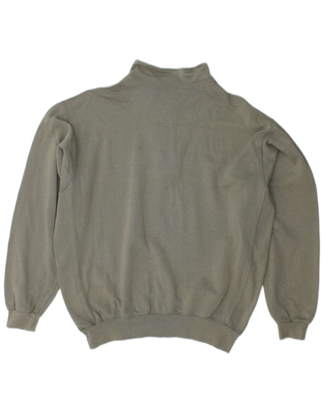 CHAMPION Mens Zip Neck Sweatshirt Jumper Medium Green Cotton