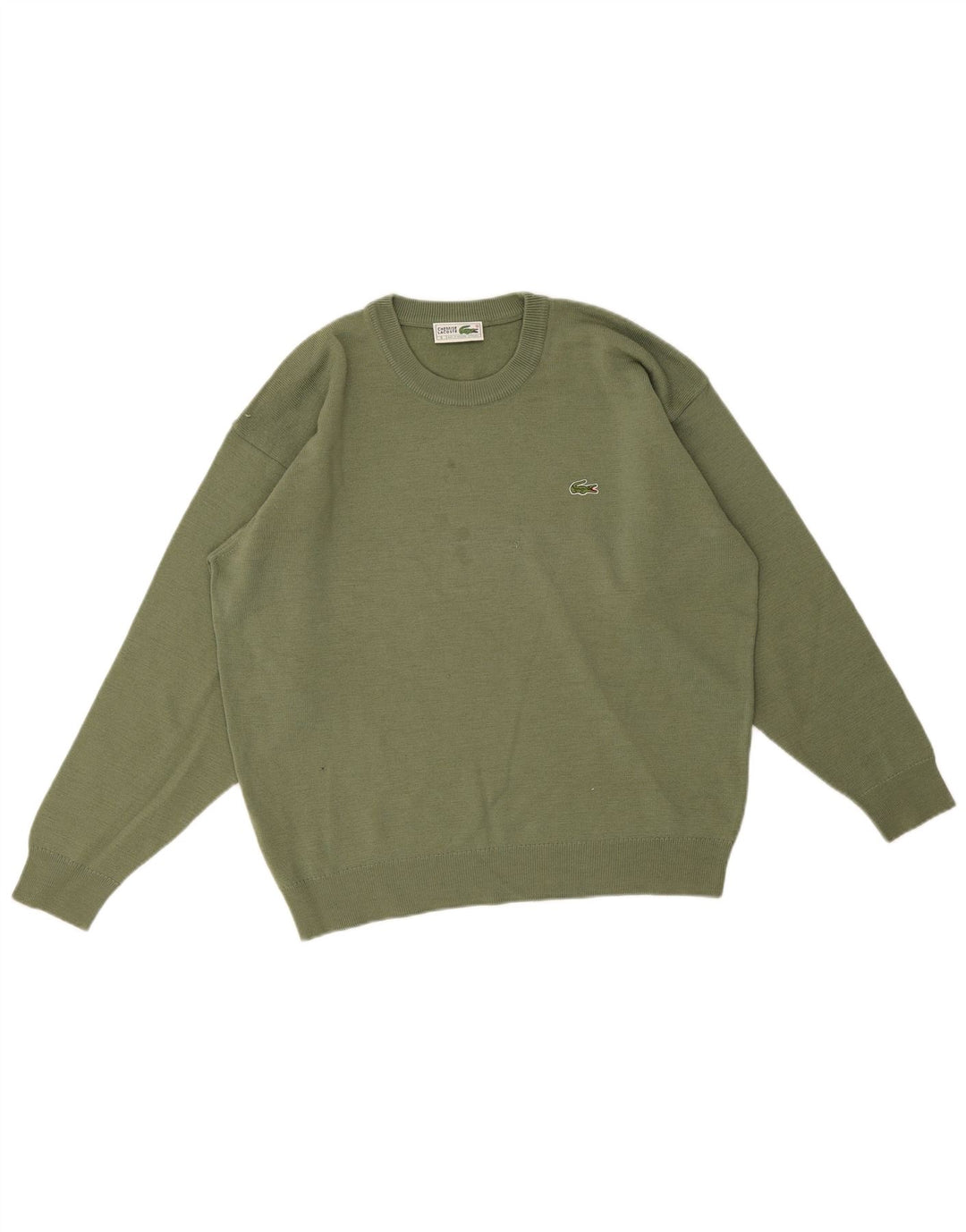 Мужской свитер Lacoste с круглым вырезом, размер 6 XL, зеленая шерсть