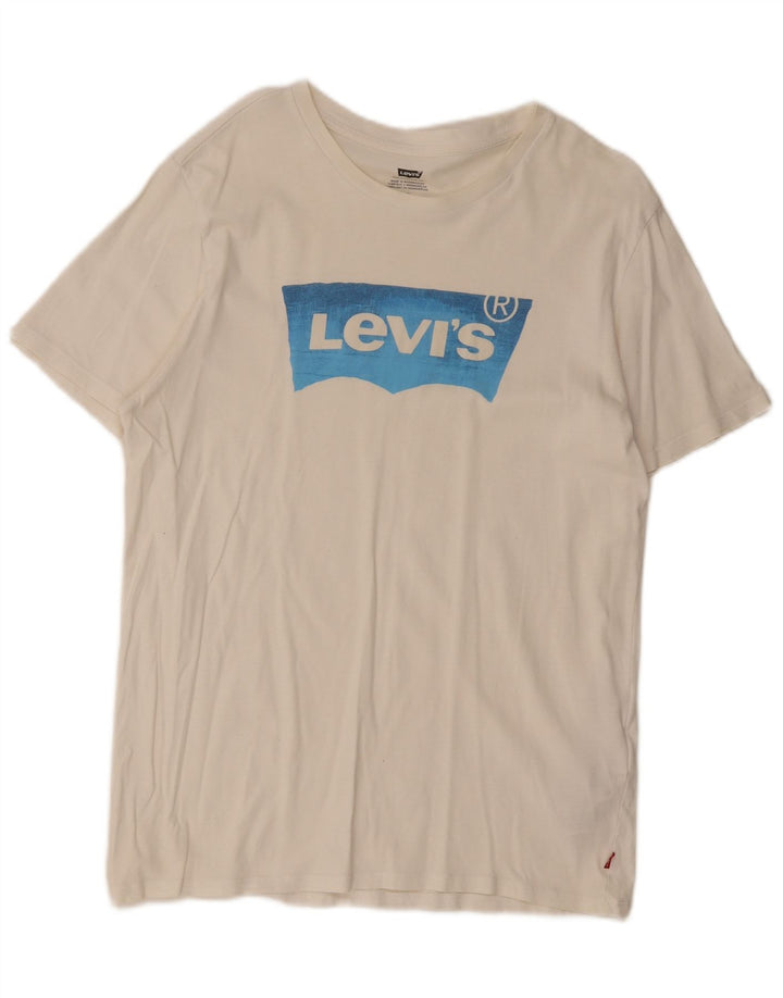 Мужская футболка с рисунком Levi's, большой белый хлопок