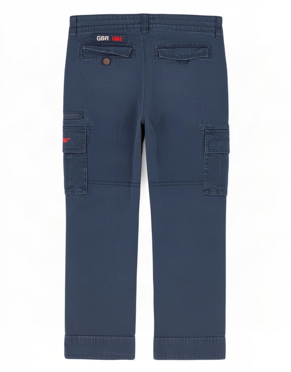 Crew Clothing Мужские брюки-карго стандартного кроя W36 L27 Темно-синий хлопок