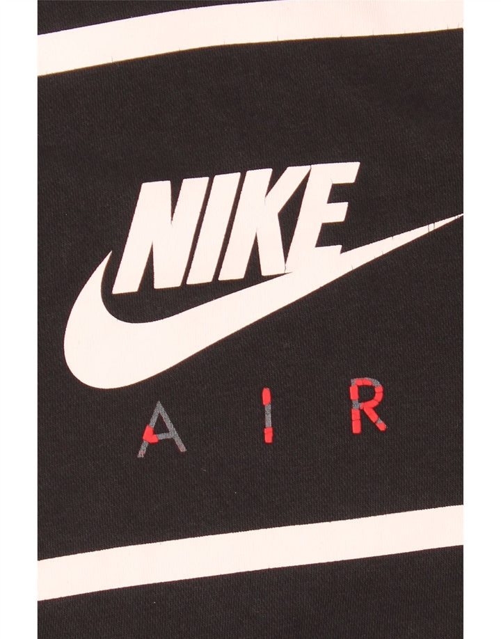 Мужской джемпер с капюшоном с рисунком Nike, средний черный, хлопковый