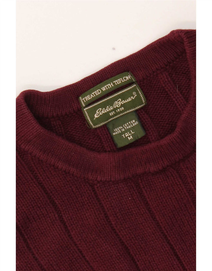 Мужской джемпер с круглым вырезом Eddie Bauer, средний бордовый хлопковый свитер