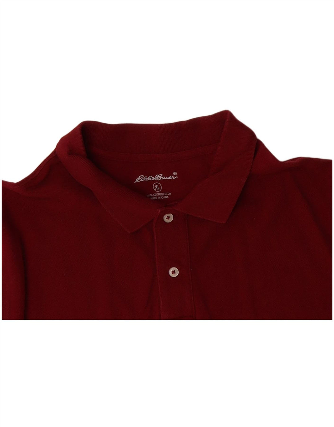 EDDIE BAUER Mens Polo Shirt XL Red Cotton