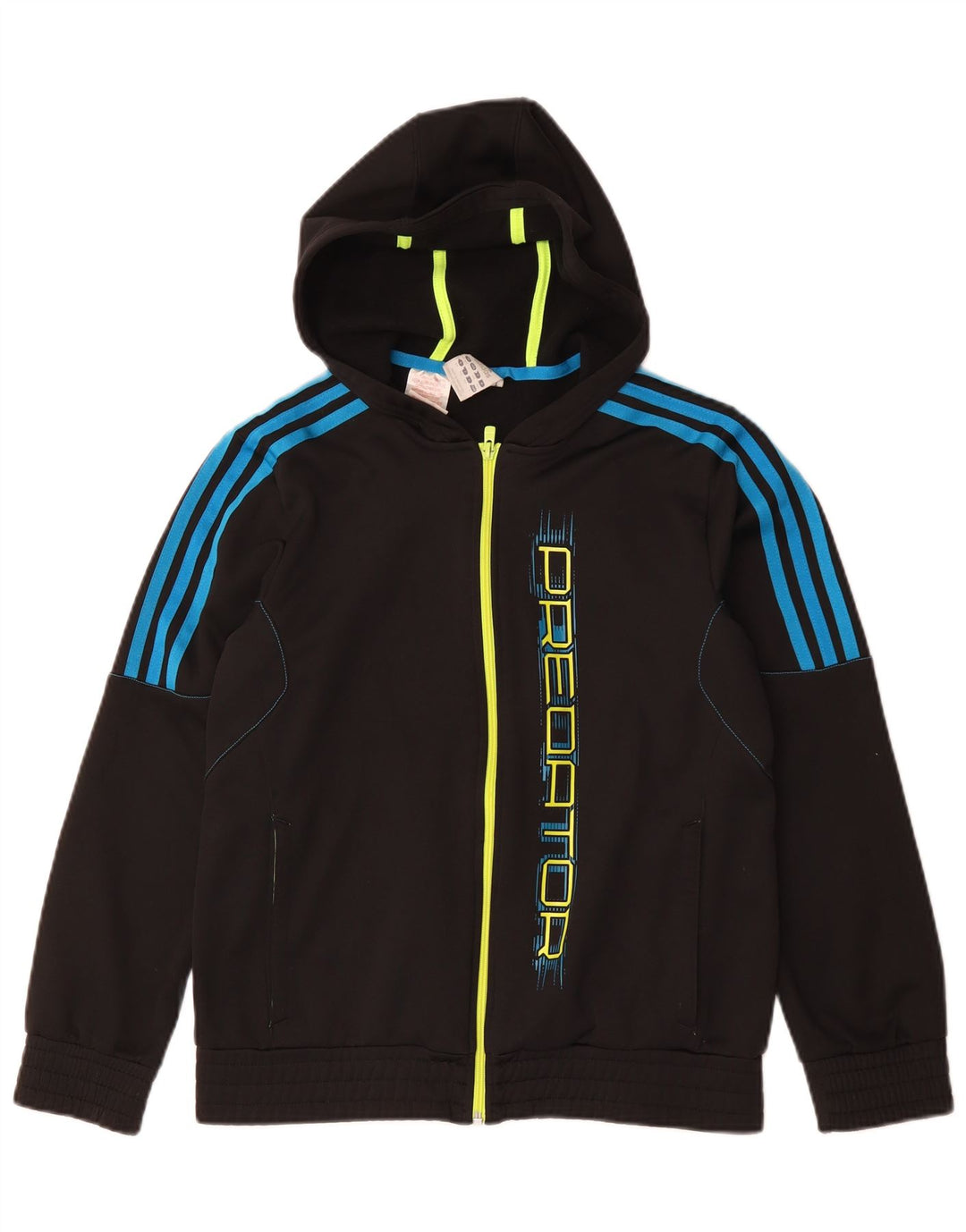 Adidas Свитер с капюшоном и молнией Predator для мальчиков 13–14 лет, черный полиэстер