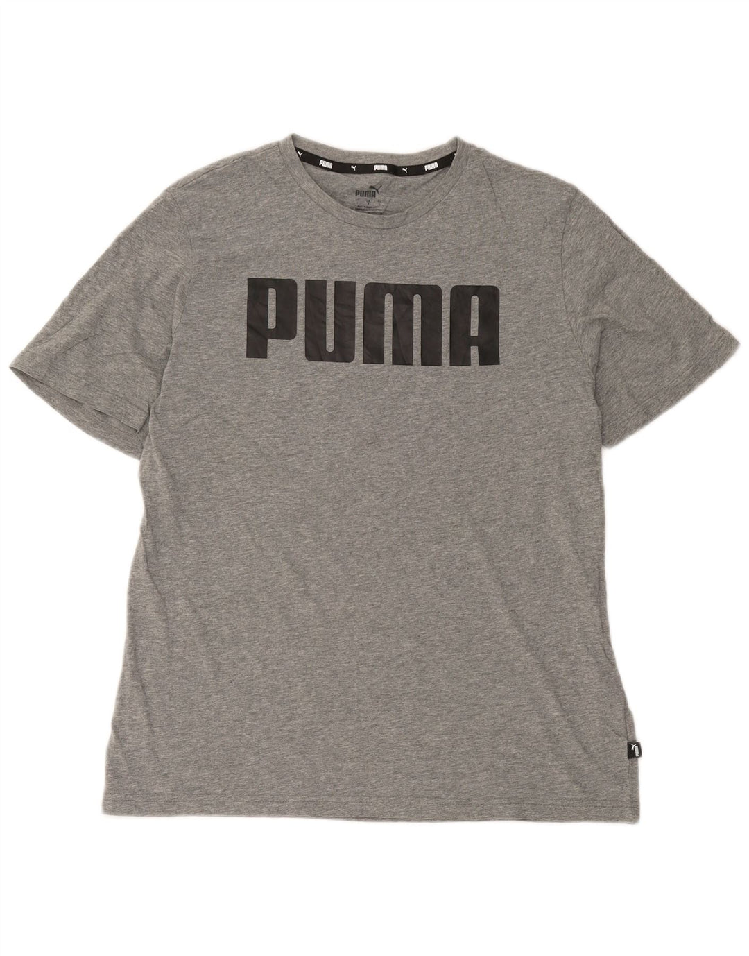 Мужская футболка с рисунком Puma, большой серый хлопок