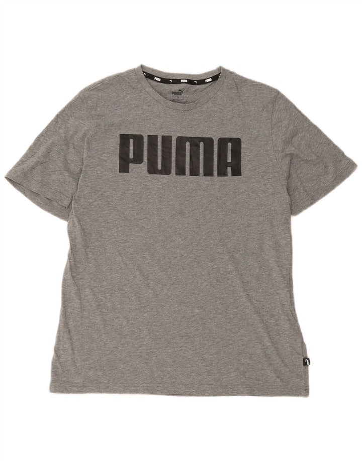 Мужская футболка с рисунком Puma, большой серый хлопок