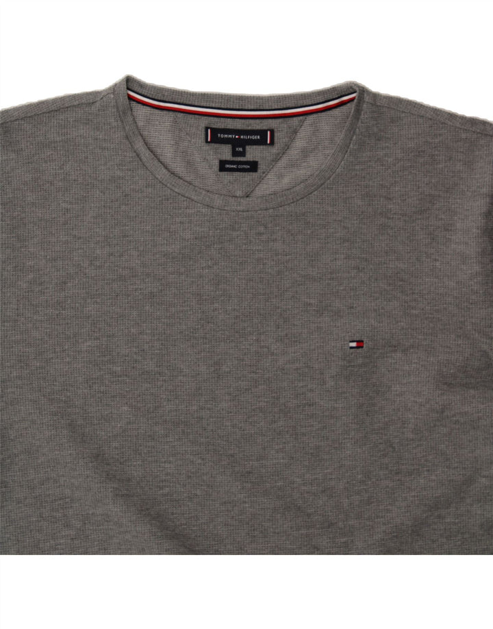 TOMMY HILFIGER Mens Top Long Sleeve 2XL Grey Cotton Vintage Tommy Hilfiger and Second-Hand Tommy Hilfiger from Messina Hembry 