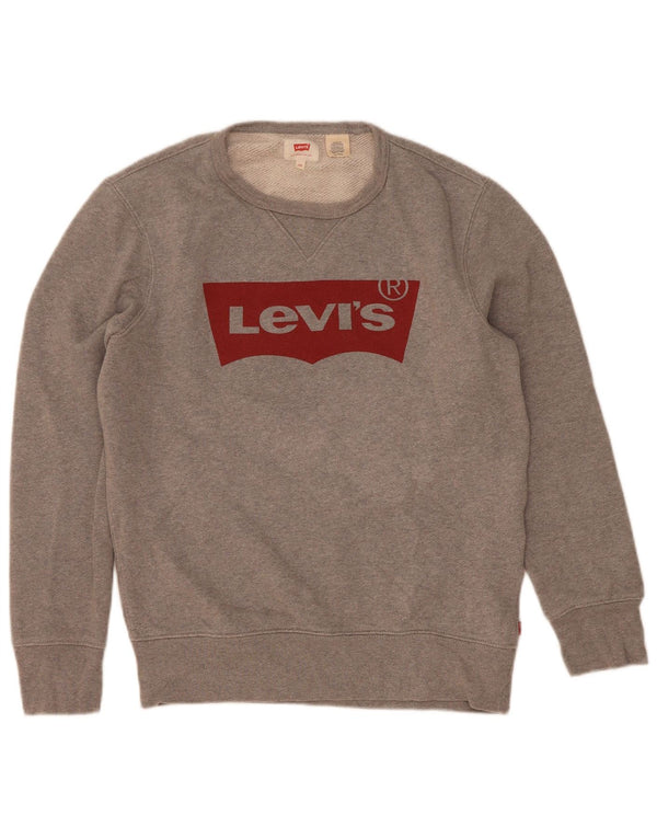 Мужской свитшот с рисунком Levi's XS, серый хлопок