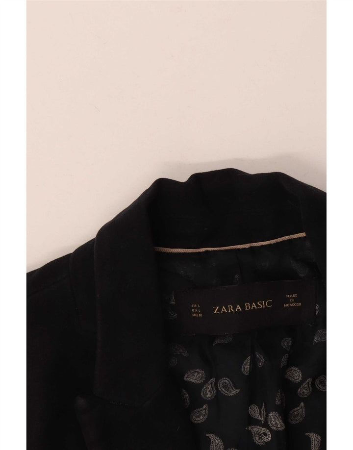 Zara Женский пиджак на 1 пуговице UK 14 Большой темно-синий