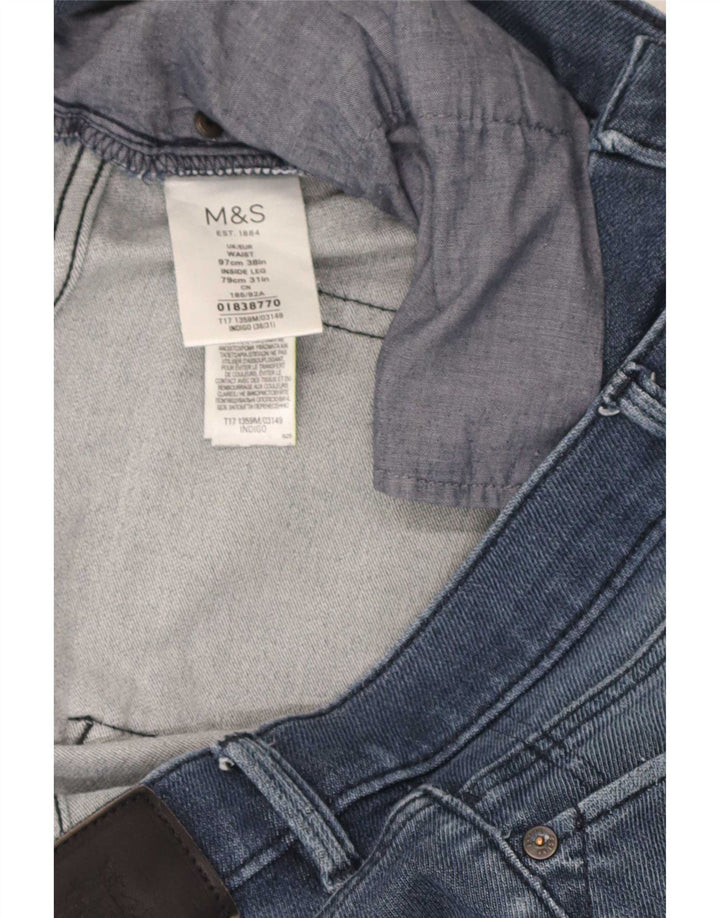 Женские прямые джинсы Marks & Spencer W38 L31 синие, хлопок
