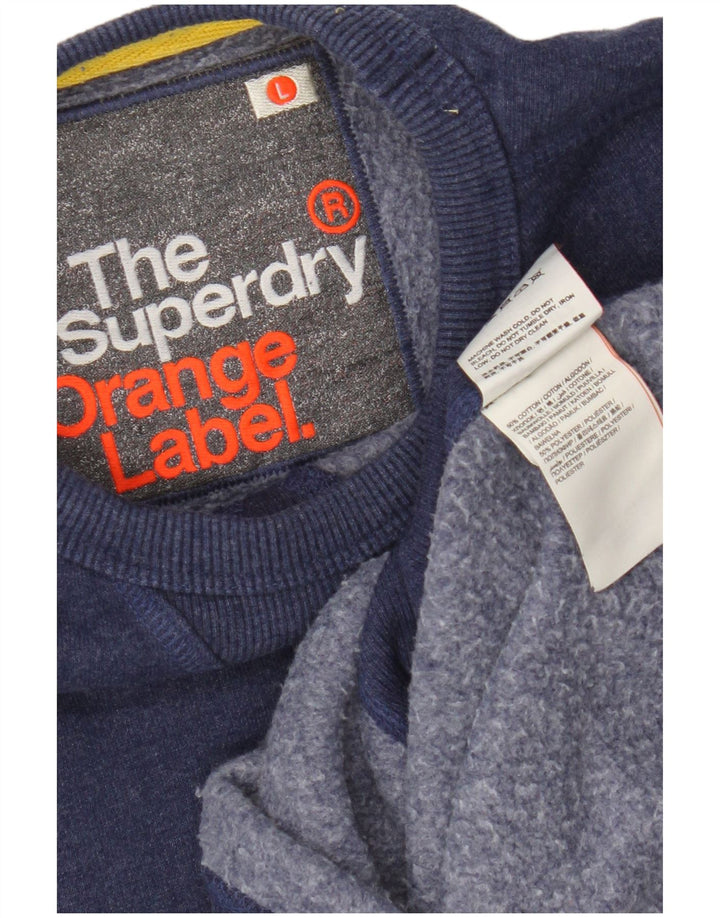 Мужской свитшот Superdry, большой синий хлопковый джемпер