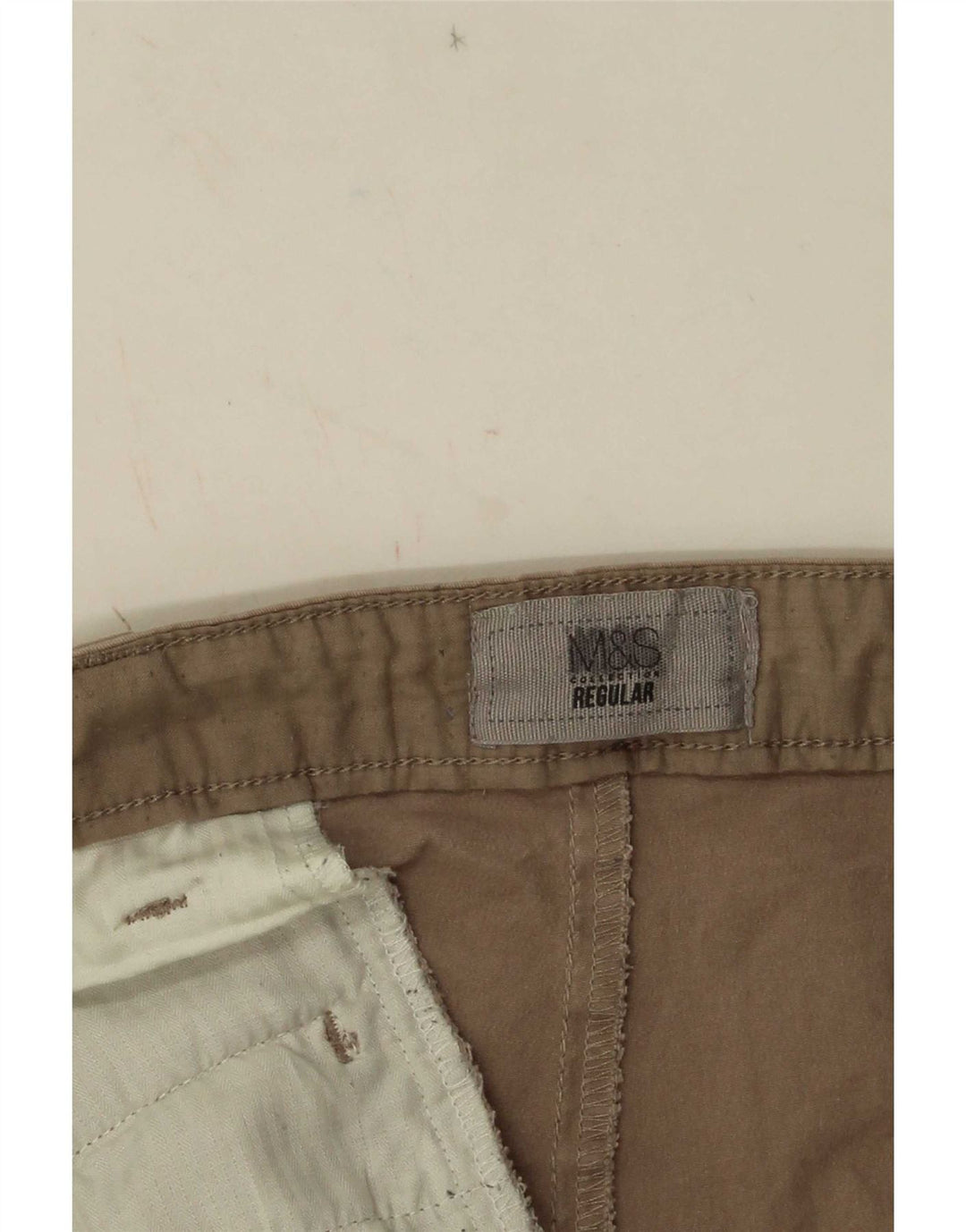 Мужские шорты чиносы Marks & Spencer Regular W34, большие, бежевые