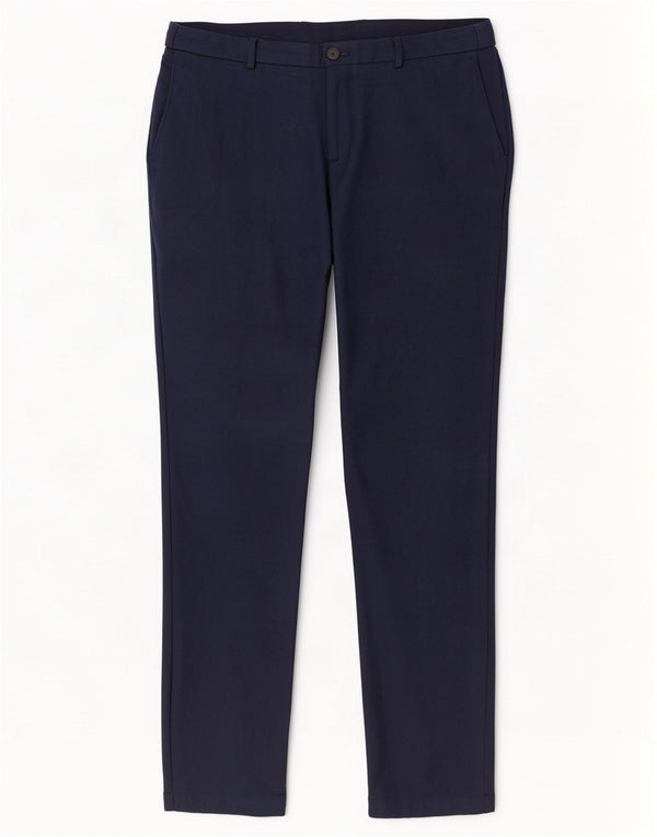 Hugo Boss Mens Straight Chino Trousers EU 52 XL W36 L32 Navy Blue Polyester
