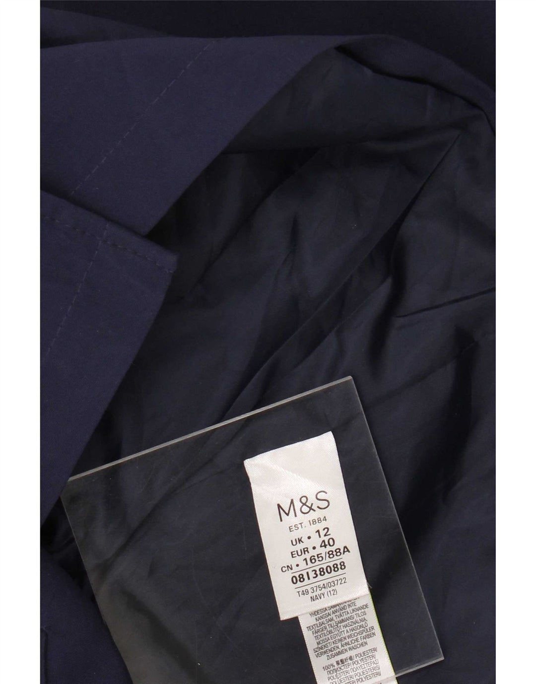 Женский тренч Marks & Spencer UK 12, средний темно-синий, полиэстер