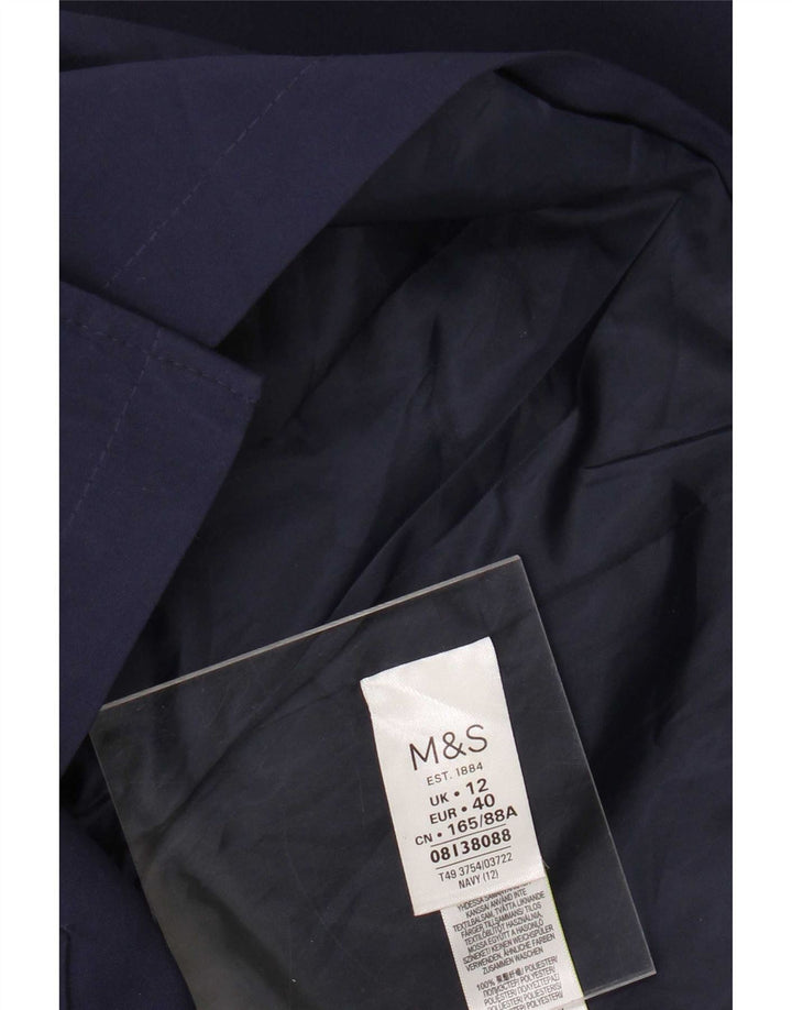 Женский тренч Marks & Spencer UK 12, средний темно-синий, полиэстер
