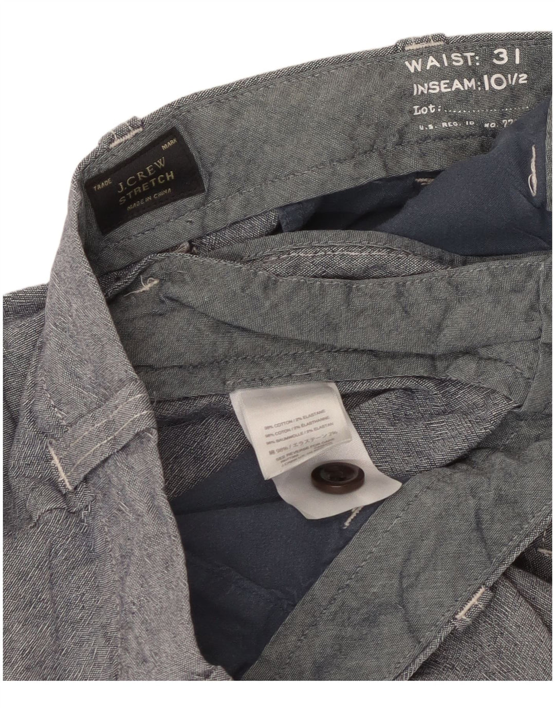 Мужские шорты чинос J. Crew W31, средний синий хлопок, хлопок