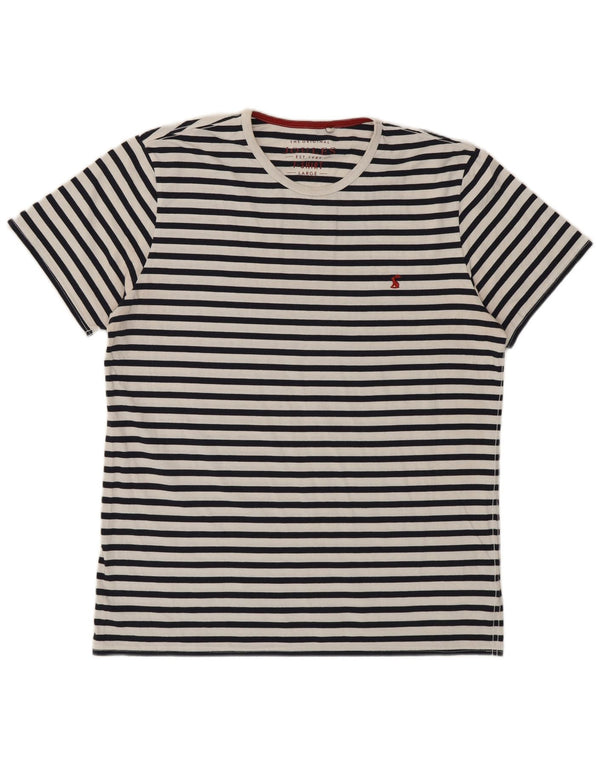 Мужская футболка Joules Top из хлопка большого размера темно-синего цвета в полоску
