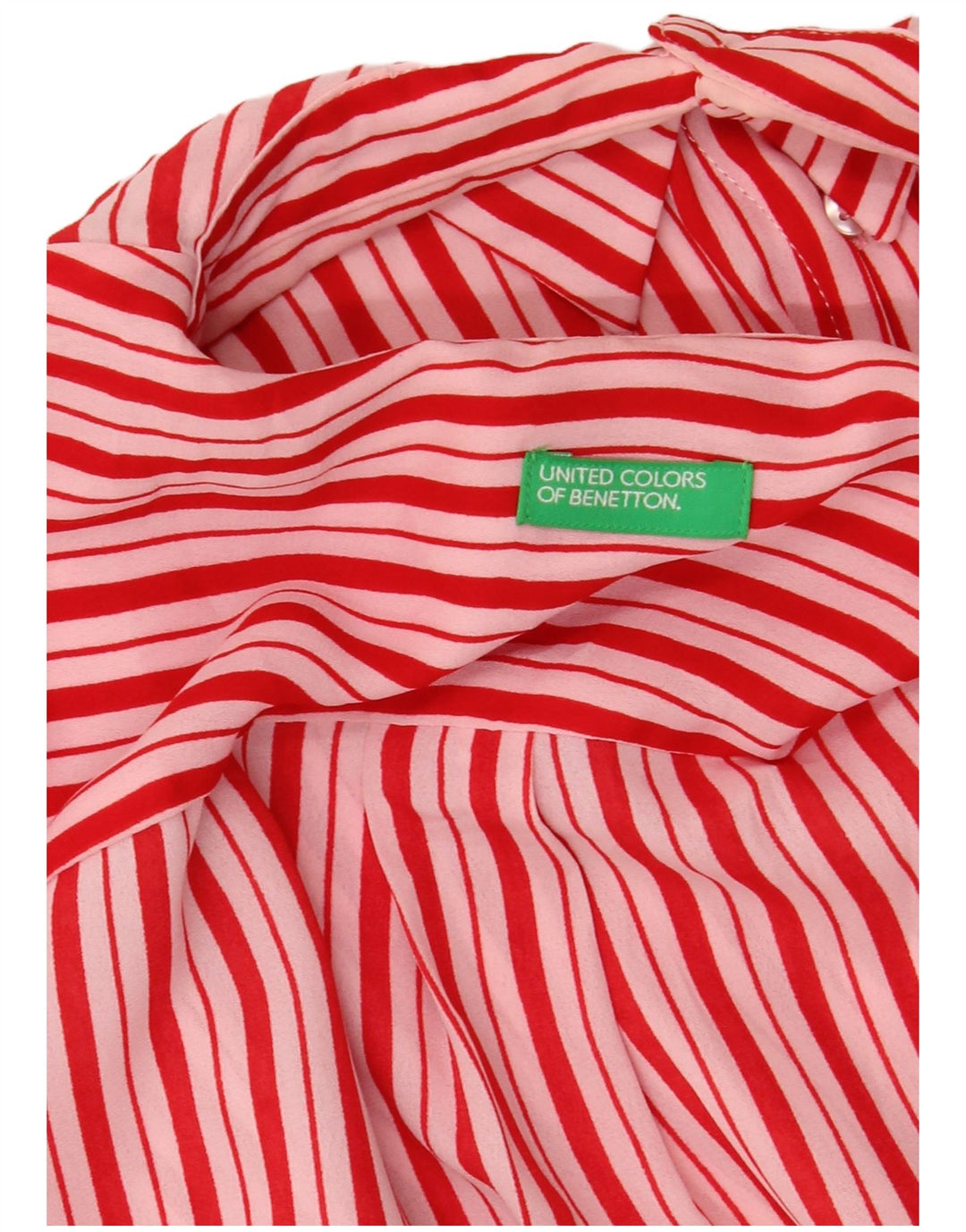 Женская укороченная блузка-рубашка Benetton UK 18 XL в красную полоску