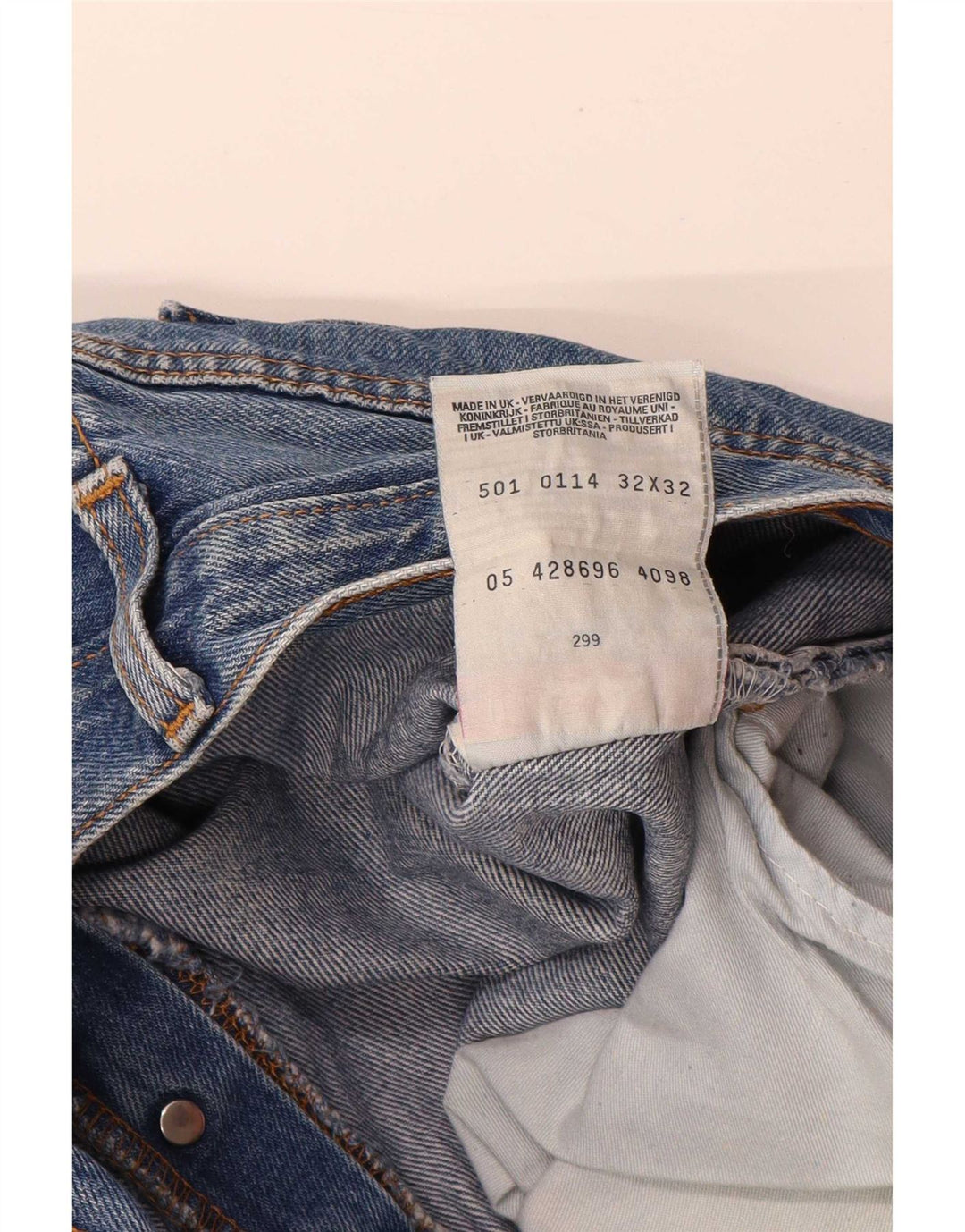 Мужские прямые джинсы Levi's 501 W32 L32 синие, хлопок