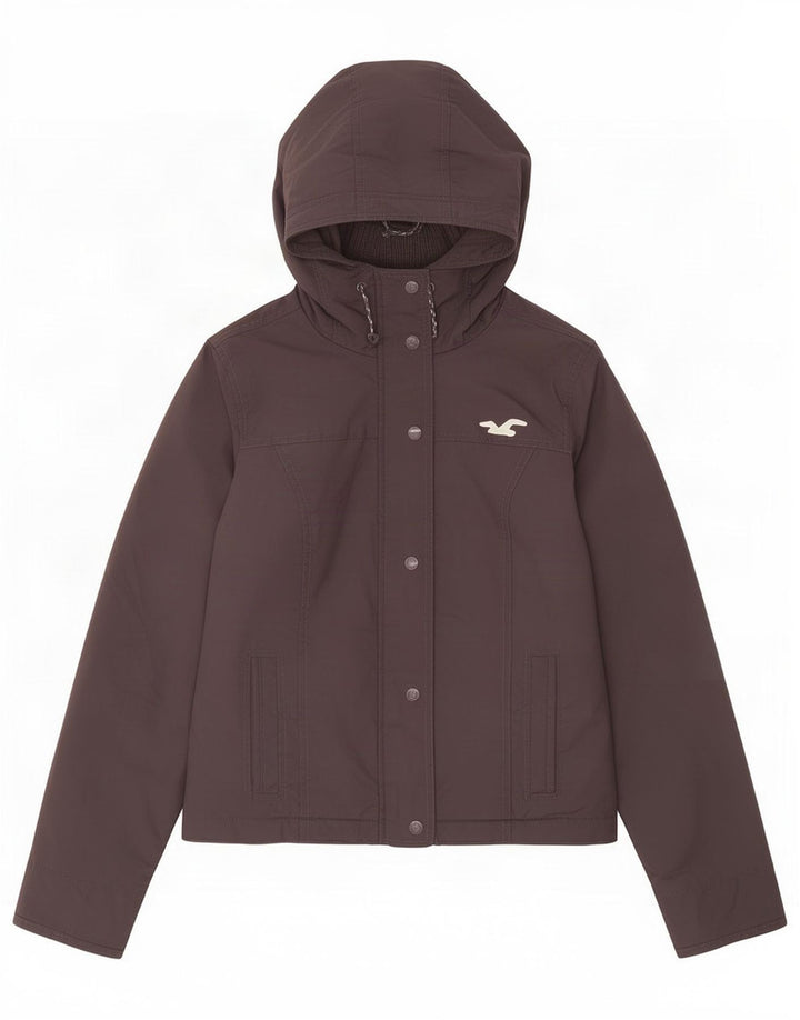 Женская куртка-бомбер с капюшоном Hollister UK 14, средний серый полиэстер
