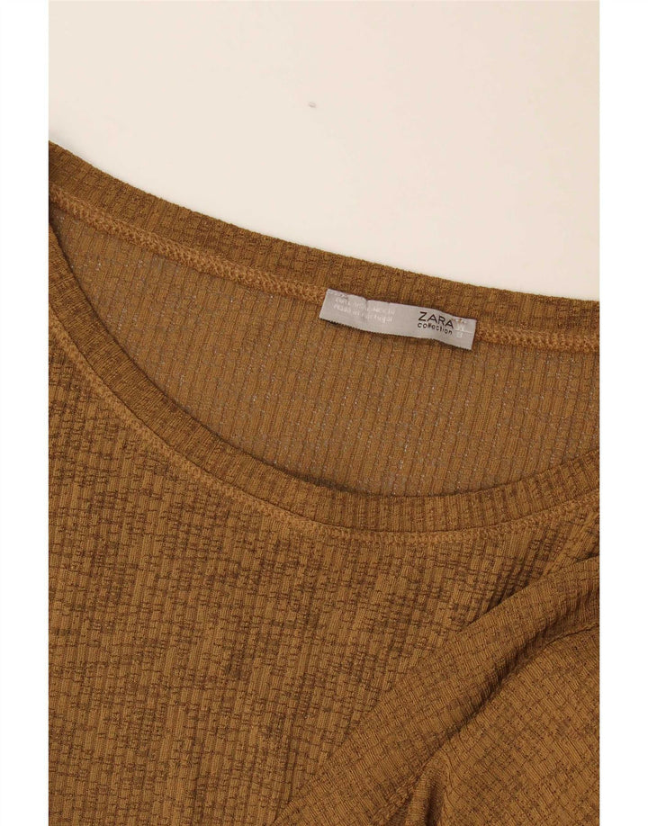 Женская асимметричная блузка оверсайз Zara UK 16, большой хаки