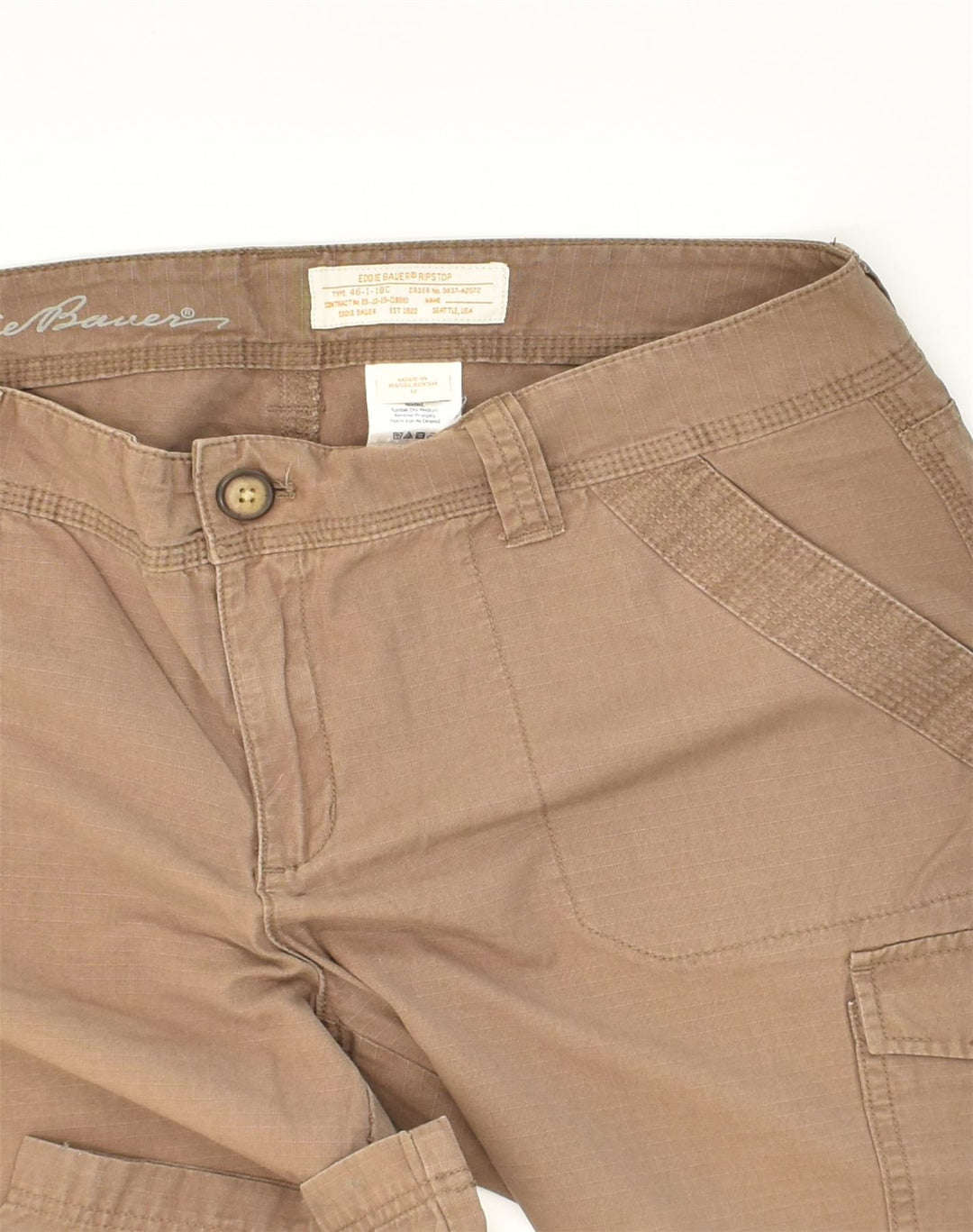 EDDIE BAUER Womens Tapered Cargo Trousers US 12 XL W36 L28 Brown Cotton | Vintage Eddie Bauer | Thrift | Second-Hand Eddie Bauer | Used Clothing | Messina Hembry 