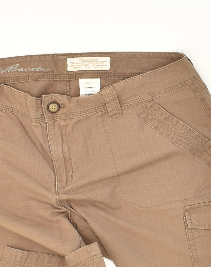 EDDIE BAUER Womens Tapered Cargo Trousers US 12 XL W36 L28 Brown Cotton | Vintage Eddie Bauer | Thrift | Second-Hand Eddie Bauer | Used Clothing | Messina Hembry 