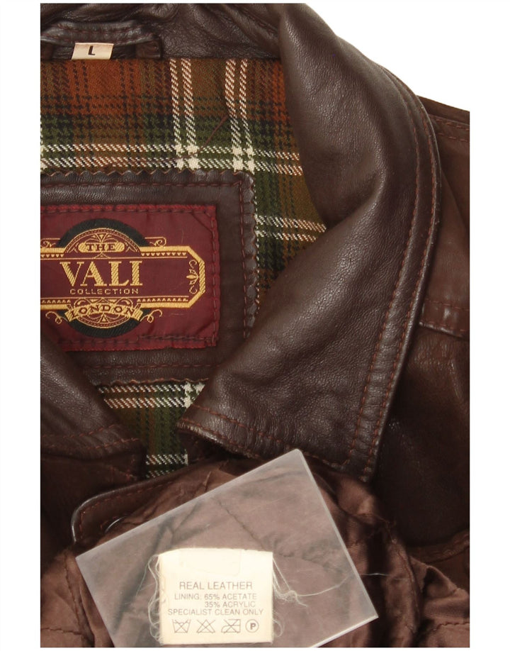 Мужская кожаная куртка Vali Collection UK 40, большая коричневая кожа