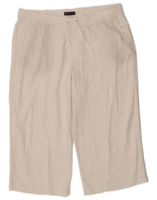 Женские прямые капри Marks & Spencer UK 20 2XL W40 L21 белые