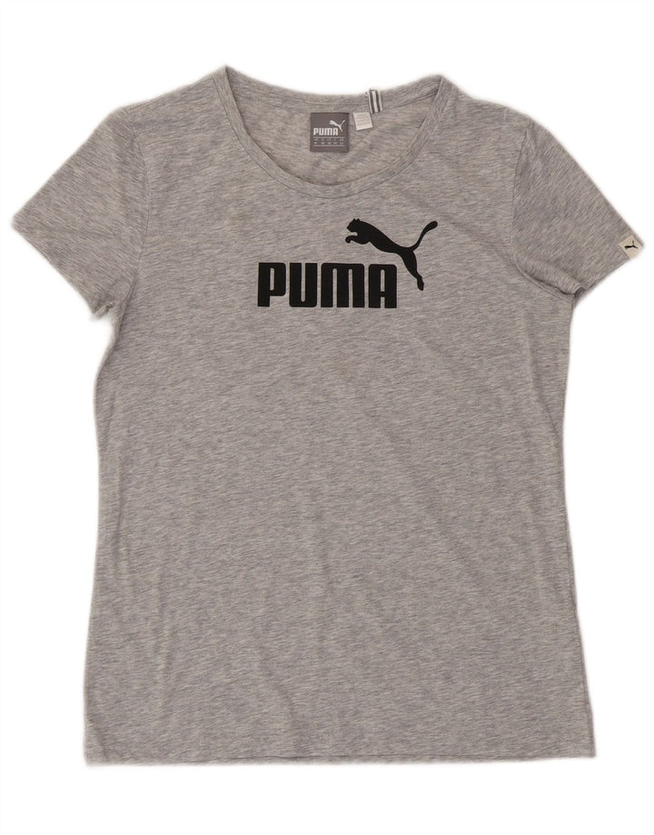 Женская футболка с рисунком Puma Top UK 12, средний серый полиэстер
