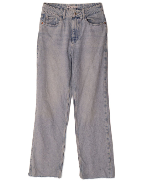 Женские прямые джинсы Zara EU 38, маленькие W28 L29, синие, хлопок