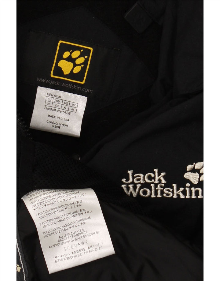 Мужская ветровка с капюшоном JACK WOLFSKIN UK 44 XL, черная с цветными блоками