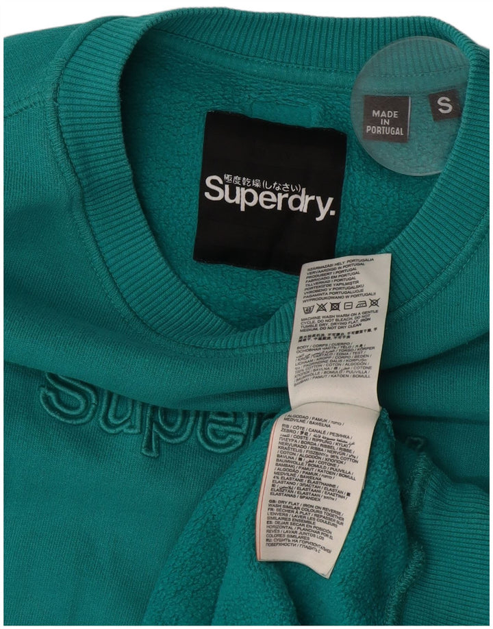 SUPERDRY Мужской свитшот с рисунком, маленький бирюзовый хлопок