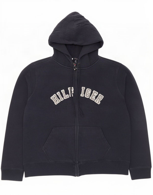 Tommy Hilfiger Женский свитер с капюшоном и молнией с графическим рисунком UK 18 XL Темно-синий