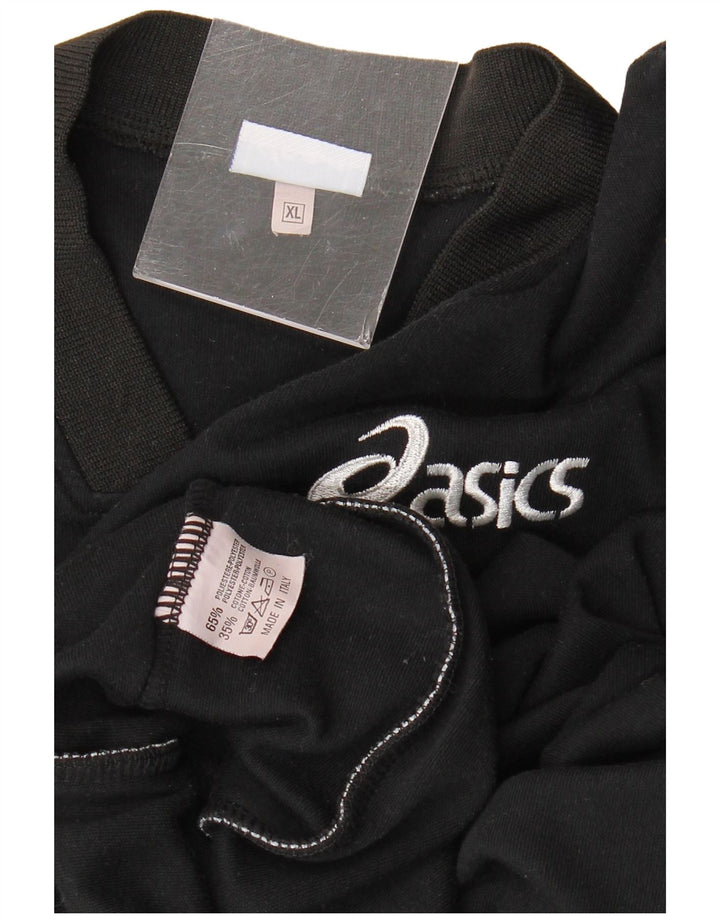 Мужская футболка узкого кроя с рисунком Asics, верх XL, черный полиэстер