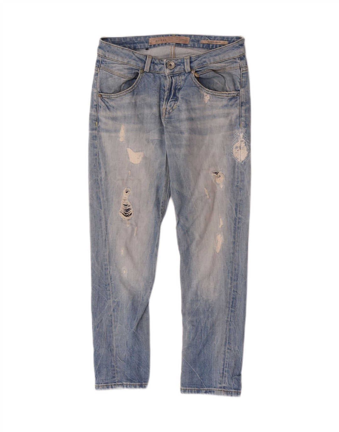 Guess Женские потертые узкие джинсы W26 L24 Синие хлопковые