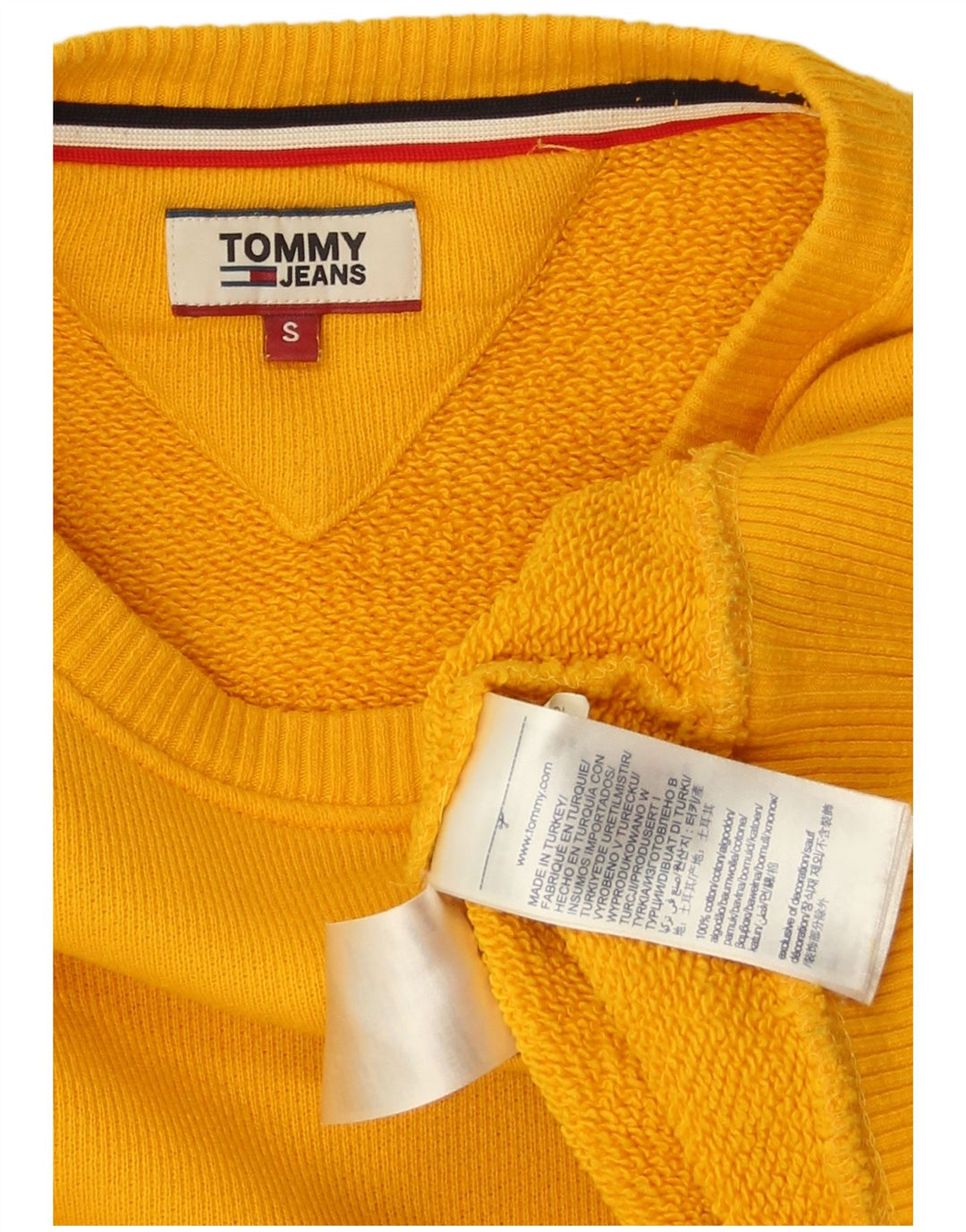 TOMMY HILFIGER Женский свитер-свитер оверсайз UK 10 маленький желтый